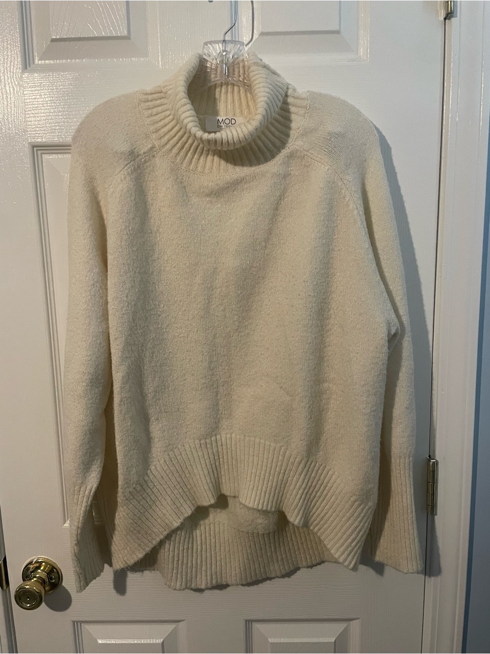 MOD Ivory Cozy Ribbed Turtleneck Sweater